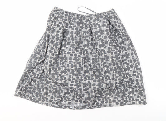 COS Women's Grey Geometric Button Skirt Size 12