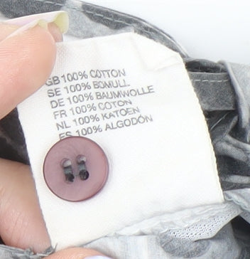 COS Women's Grey Geometric Button Skirt Size 12