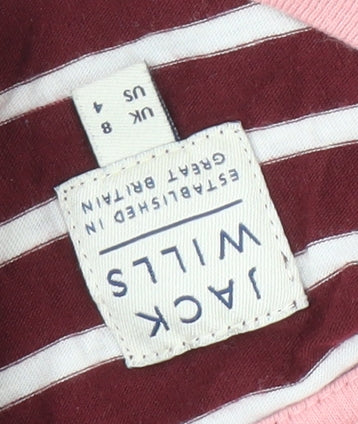 Jack Wills Women's Striped T-Shirt UK 8 Multicoloured