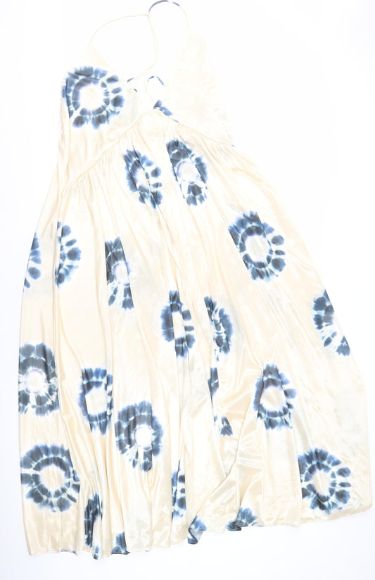 Zara Women's Multicoloured Tie Dye Sleeveless Dress S