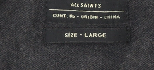 AllSaints Men's Black Crew Neck Pullover Jumper Size L