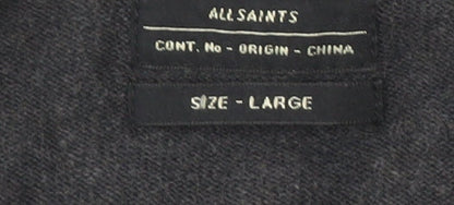 AllSaints Men's Black Crew Neck Pullover Jumper Size L