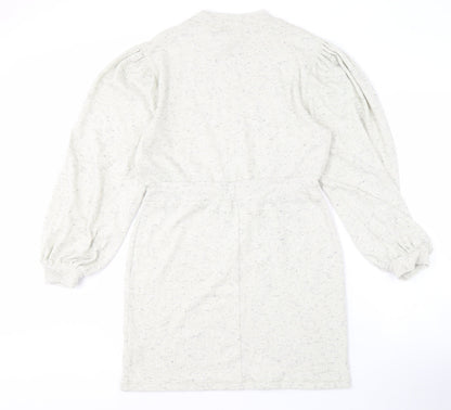Topshop Women's Grey Jersey Dress with Balloon Sleeves