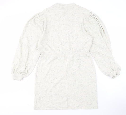 Topshop Women's Grey Jersey Dress with Balloon Sleeves