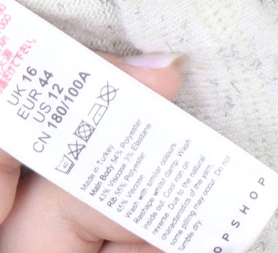 Topshop Women's Grey Jersey Dress with Balloon Sleeves