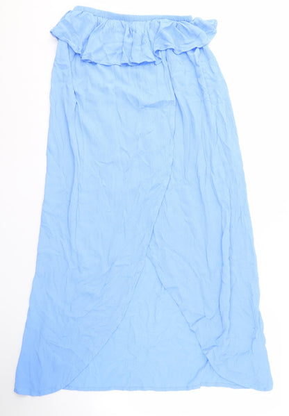 New Look Blue Women's Wrap Skirt, Size M, 100% Viscose