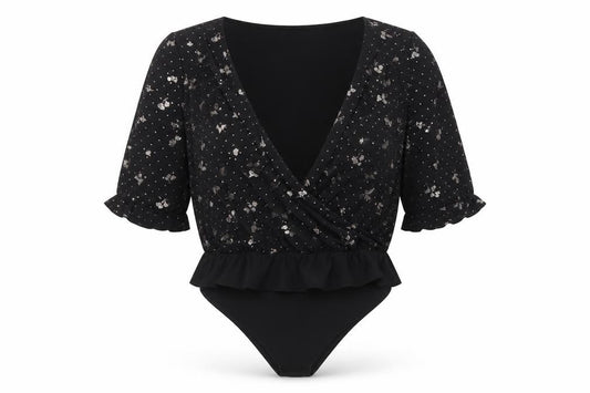 Womens UK Size L Oasis Black Wrap Blouse