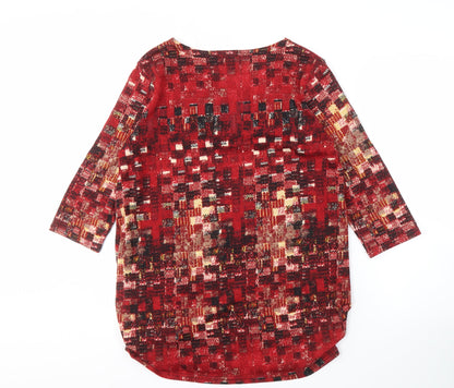 Klass Women's Multicoloured Geometric Pullover, M