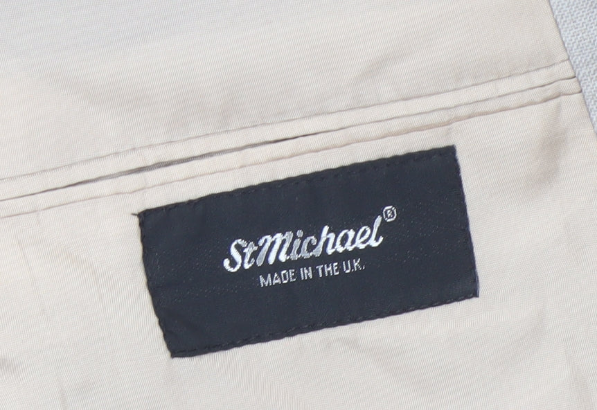 Mens UK Size 44 St Michael Regular Beige Suit Jacket
