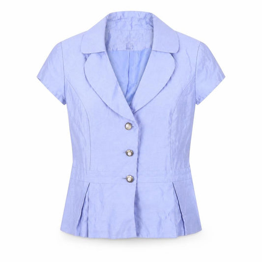 Signature Blue Suit Top, Women's 14, Lined, Short Sleeve