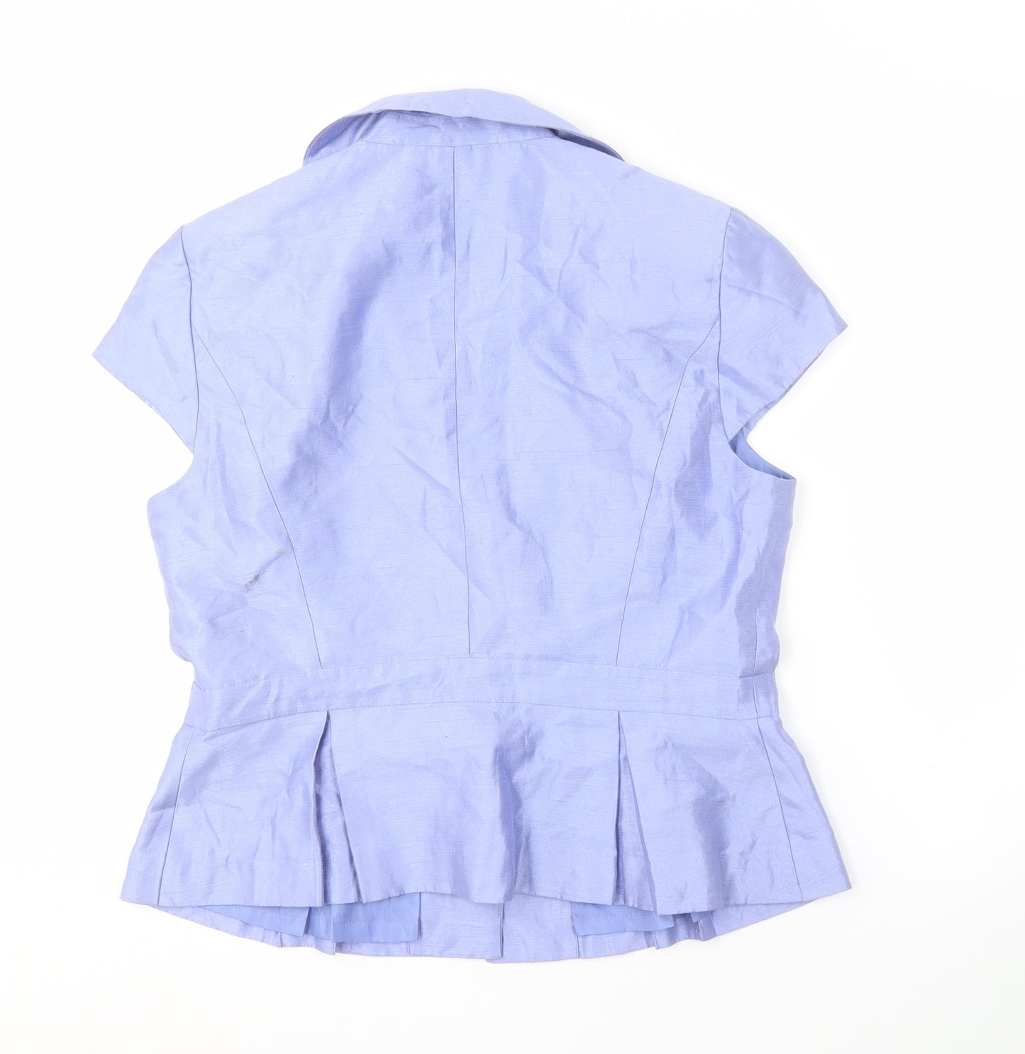 Signature Blue Suit Top, Women's 14, Lined, Short Sleeve