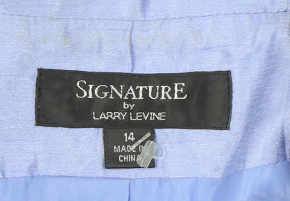 Signature Blue Suit Top, Women's 14, Lined, Short Sleeve