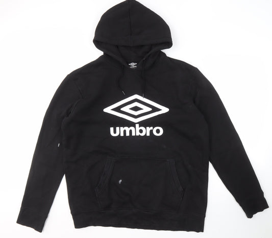 Umbro Men's XL Black Pullover Hoodie - Logo Accent