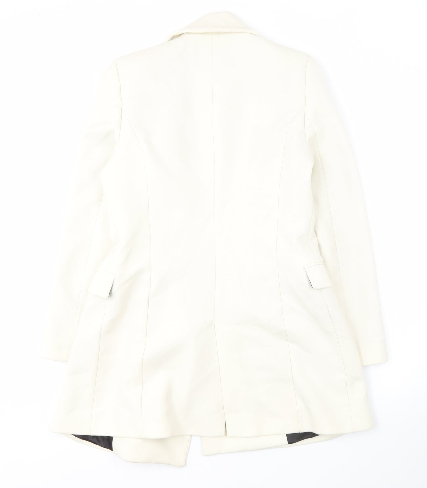 Womens UK Size S Zara Woman Ivory Motorcycle Jacket