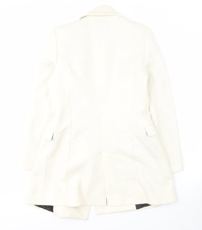 Womens UK Size S Zara Woman Ivory Motorcycle Jacket
