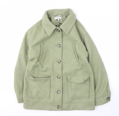 NA-KD Green Polyester Women's Mid-Length Jacket 10
