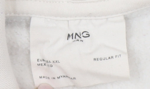 MNG Men's Ivory Pullover Hoodie, 2XL, Regular Fit