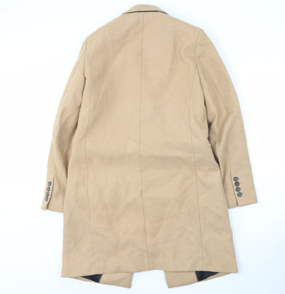 Zara Men's Beige Long Classic Overcoat S
