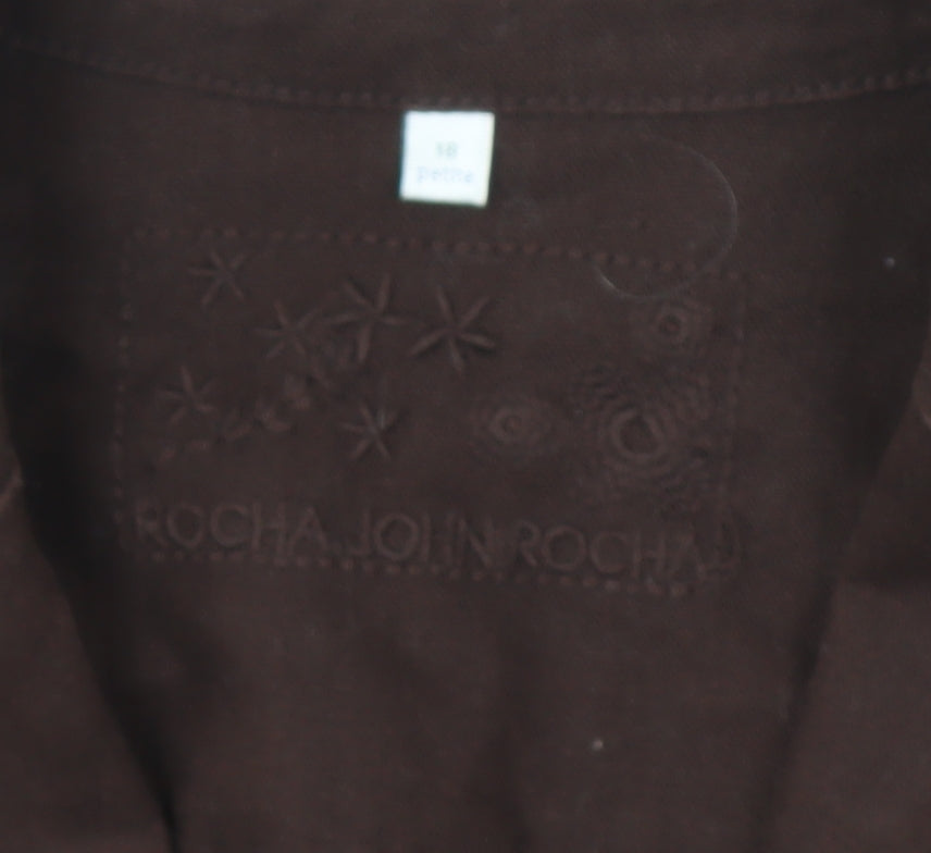 Rocha John Rocha Women's Brown Embroidered Jacket