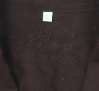 Rocha John Rocha Women's Brown Embroidered Jacket