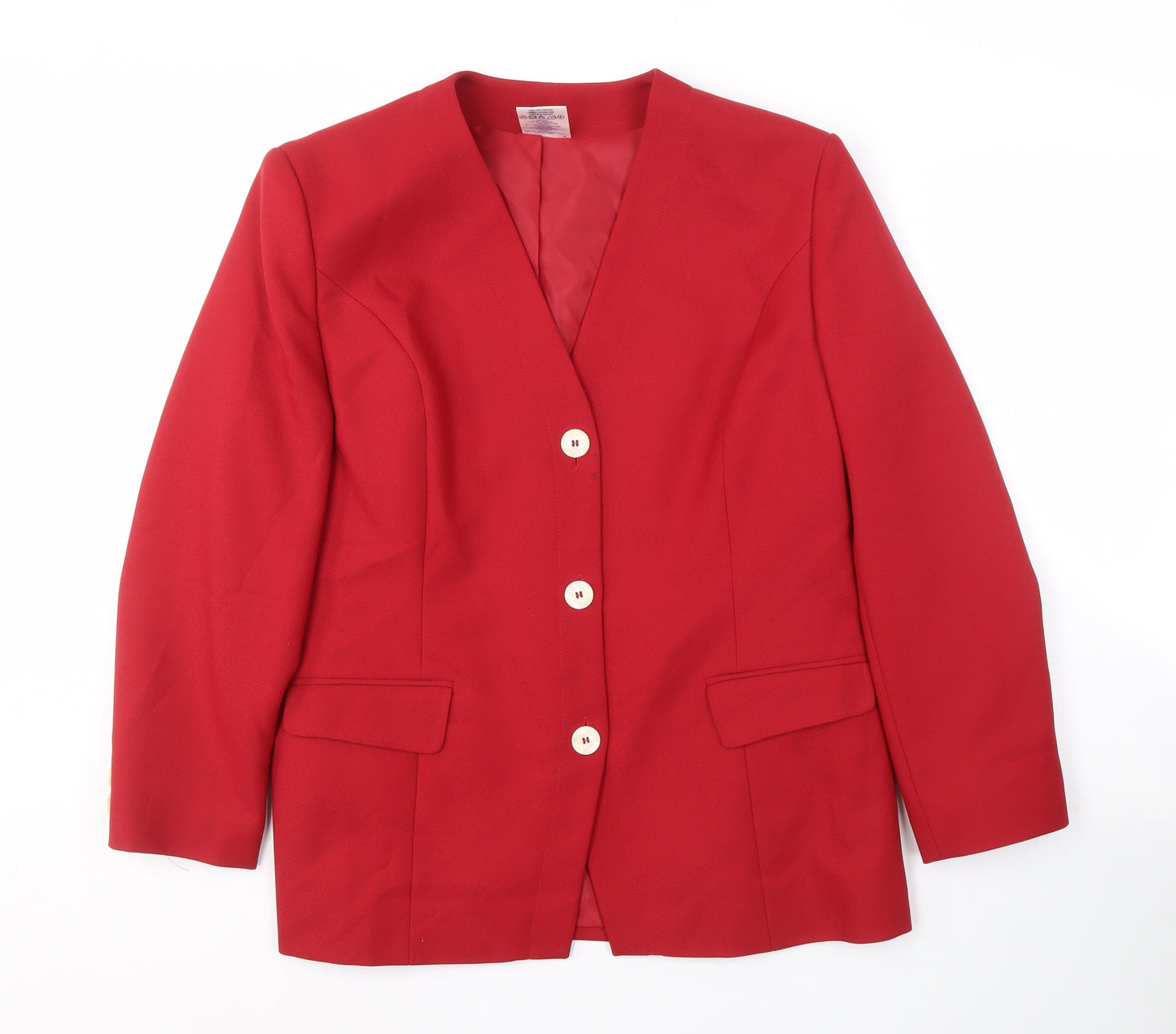 Eastex Women's Red Suit Jacket Size 16 Single-Breasted