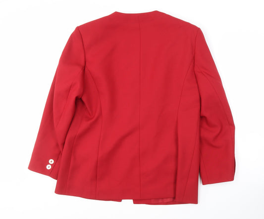 Eastex Women's Red Suit Jacket Size 16 Single-Breasted