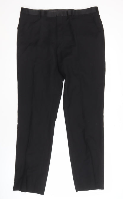 Mens UK Size L White Label Regular Fit  Black Trousers