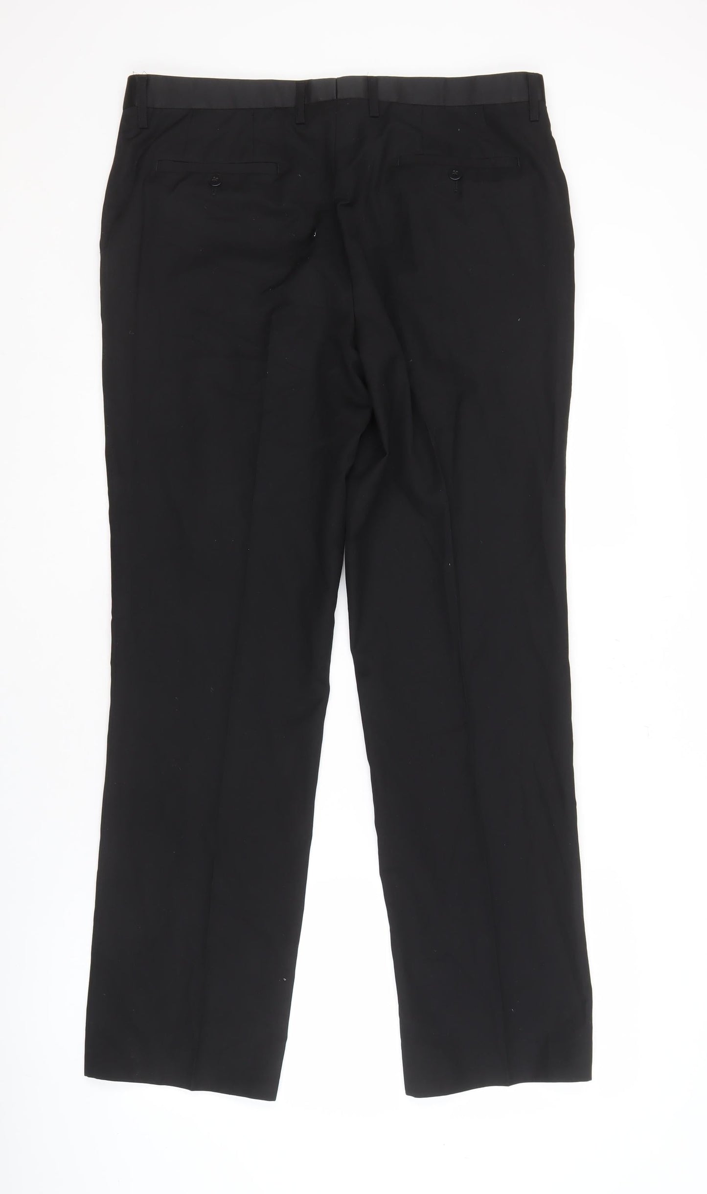 Mens UK Size L White Label Regular Fit  Black Trousers