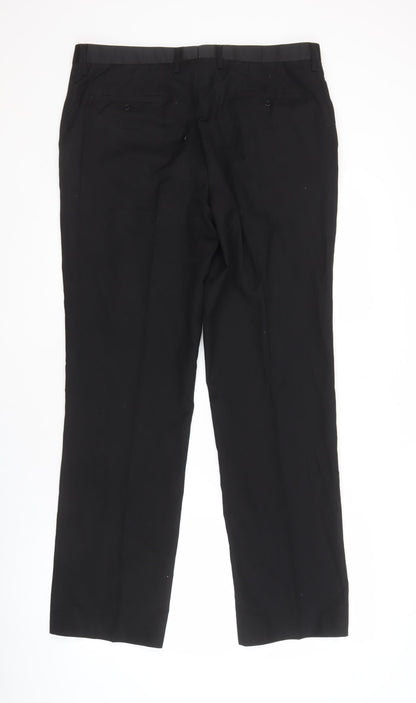 Mens UK Size L White Label Regular Fit  Black Trousers