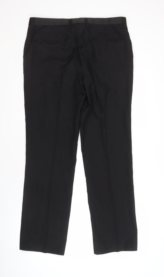 Mens UK Size L White Label Regular Fit  Black Trousers