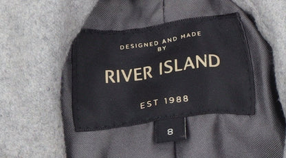Womens UK Size 8 River Island Grey Basic Jacket