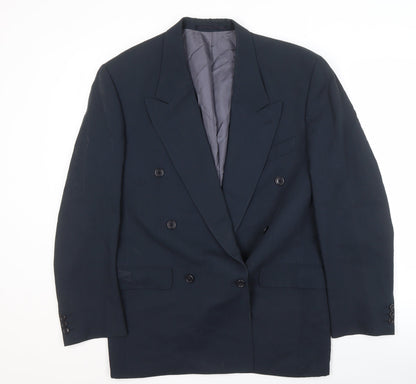 A.W. Trench Men's Blue Wool Blazer, 38L Double-Breasted