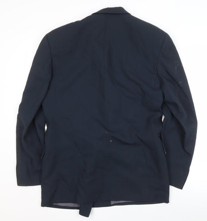 A.W. Trench Men's Blue Wool Blazer, 38L Double-Breasted