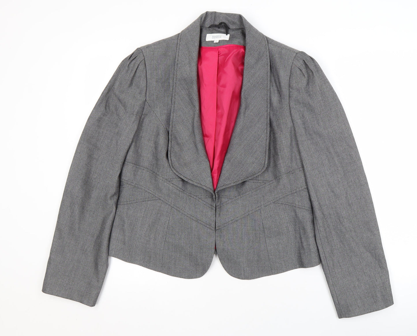 Marks and Spencer Women's Grey Blazer, Size 12, Business