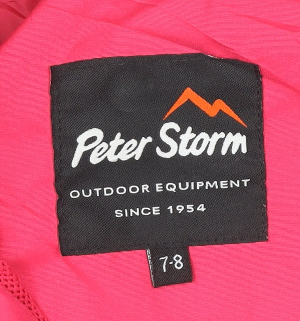 Peter Storm Girls Pink Black Windbreaker Jacket 7-8 Years