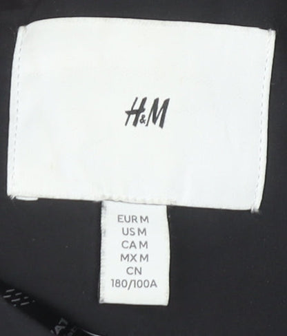 H&M Men's Black Rain Coat Size M - Water Resistant