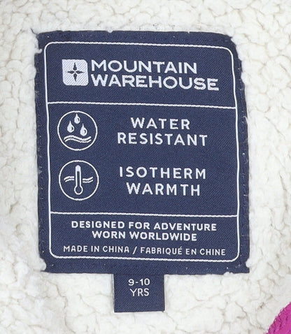 Mountain Warehouse Girls Pink Puffer Jacket 9-10 Years