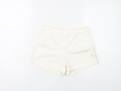 Next Women's White Cotton Blend Casual Shorts UK 10