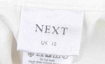 Next Women's White Cotton Blend Casual Shorts UK 10