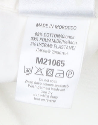 Next Women's White Cotton Blend Casual Shorts UK 10