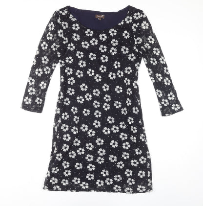 Phase Eight Women's Black Floral Lace Dress Size 10