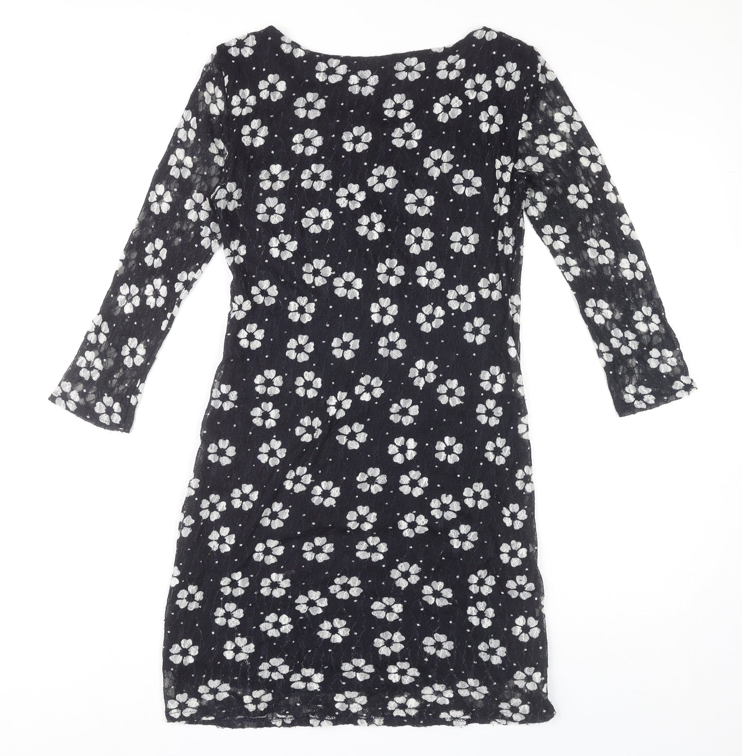 Phase Eight Women's Black Floral Lace Dress Size 10