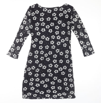 Phase Eight Women's Black Floral Lace Dress Size 10