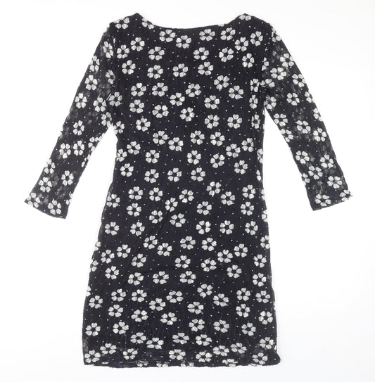 Phase Eight Women's Black Floral Lace Dress Size 10