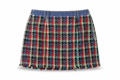 Womens UK Size L Bershka Mini Tweed Skirt