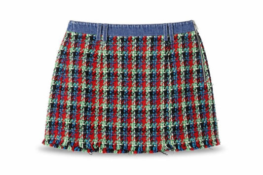 Womens UK Size L Bershka Mini Tweed Skirt