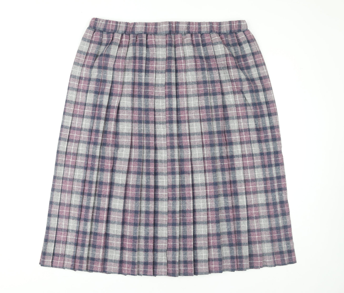 Damart Women's Multicoloured Checked Pleated Skirt Size 20