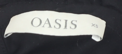 Womens UK Size XS Oasis Black Basic Blouse