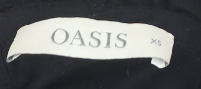 Womens UK Size XS Oasis Black Basic Blouse