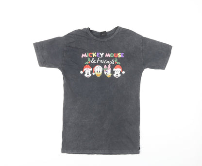 Disney Girls Black Mickey Mouse T-Shirt 5-6 Years